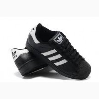 Кроссовки Adidas SuperStar Black White женские