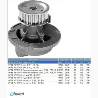 Насос водяной / помпа Opel Astra / Vectra B / 1, 8