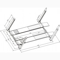 Четырехстоечный подъемник для длиннобазных автомобилей (под развал)
