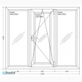 Вікно металопластикове (нове) 1370*1150