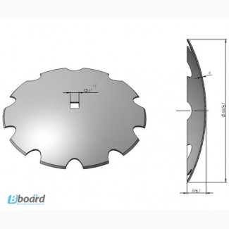 Диск бороны БДФ ромашка (вырезной - сферический), дисковая борона, диск, диск на борону