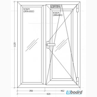 Вікно металопластикове (нове) 820*1112