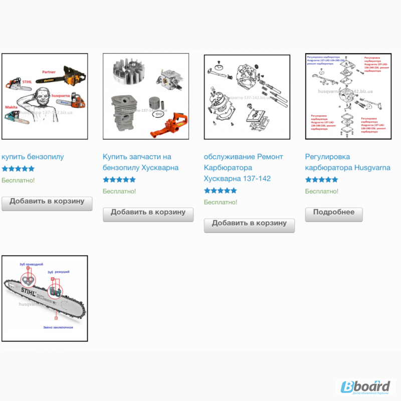 Схема бензопилы хускварна 142 и каталог деталей
