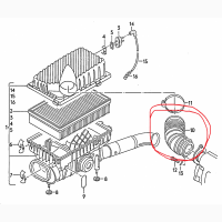 VAG 357129623, Патрубок воздушного фильтра Фолькс 1.8, PG, ориг. G60