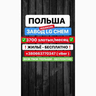 Работа в Польше.Завод LG Chem. ВНЖ и ПМЖ Польши - бесплатно