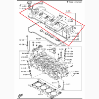 ZJ2010220, Клапанная крышка Мазда 3, 1.3-1.6, двигатель ZJ, Z6 оригинал
