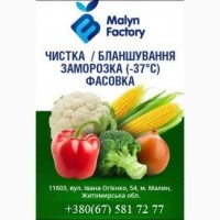 Послуги шокової заморозки ягід, овочів та фруктів (-37 ) в Житомирській області