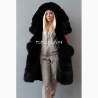 NEW 2018! Восхитительная парка с мехом песца SAGA FURS, по спинке канадский бобер