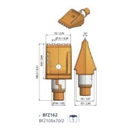 Плаский різець для буріння під буроін’єкційні палі BFZ162 BFZ100x70/2 БЕТЕК