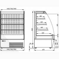 Холодильная горка Carboma ВХСп 1600/875 мм
