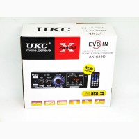 Усилитель звука UKC AK-699BT - Bluetooth, USB, SD-карта, MP3 2x300W 2х канальный