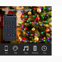 Розумна Гірлянда Bluetooth +пульт, різнокольорова 10 м. 100 світлодіодів