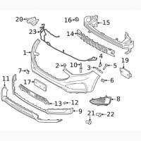 Бампери передні Ford Edge 2015-2021 під 4/6 паркт-ків KT4Z17D957DAPTM