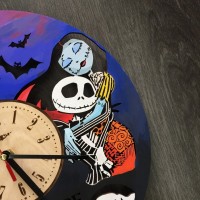 Часы настенные цветные из дерева «Nightmare before Christmas»