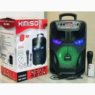 Kimiso QS-5805 8 Беспроводная портативная bluetooth колонка - чемодан с караоке