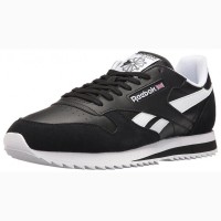 Кроссовки Reebok CL Leather Ripple Low Black White Черные мужские