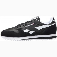 Кроссовки Reebok CL Leather Ripple Low Black White Черные мужские