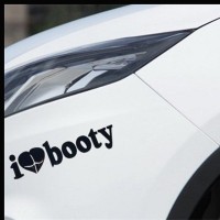 Наклейка на авто I Love Booty-Я люблю добычу Чёрная