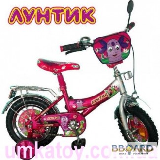 Продам детский двухколесный велосипед 14 дюймов Лунтик 131406 со звонком и ручным тормозом