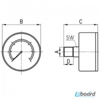 Манометры с осевым подводом воздуха