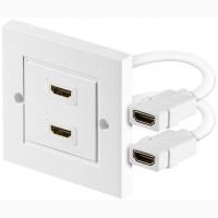 Розетка HDMI F/F, 2х внутренний 86x86 мм, цвет - белый