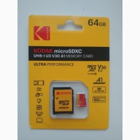 Карта памяти KODAK 64 ГБ MicroSDXC MicroSD с адаптером