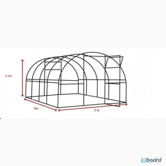 Каркас теплицы из поликарбоната 3х4х2.1 м