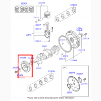 Hyundai/Kia 2312442000, Шкив коленвала Хюндай H100, 2.5D, TD, оригинал