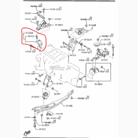 Mazda GA2A39030E, Кронштейн двигуна Мазда Премасі, FP, FS, оригінал